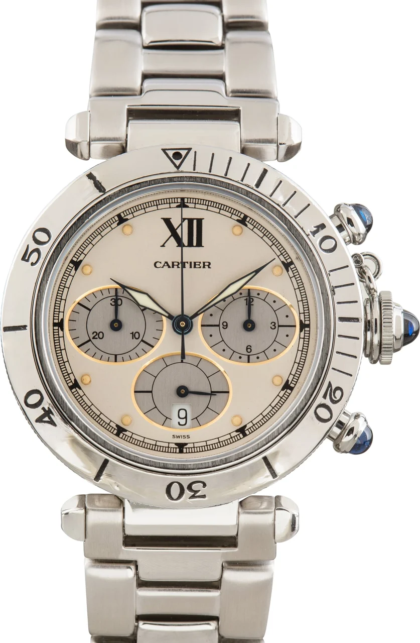 Cartier Stainless Steel Pasha W31004H3 kol saati