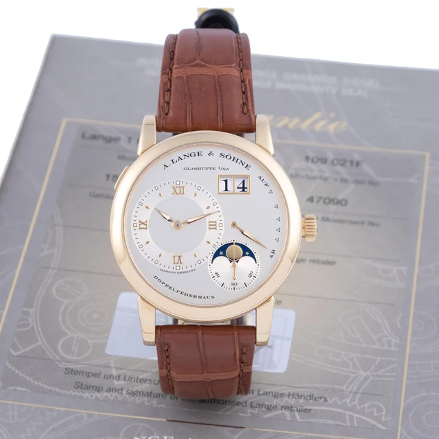 A. Lange & Sohne LANGE & SOHNE, REF. 109.021, LANGE 1 MOONPHASE, YELLOW GOLD kol saati