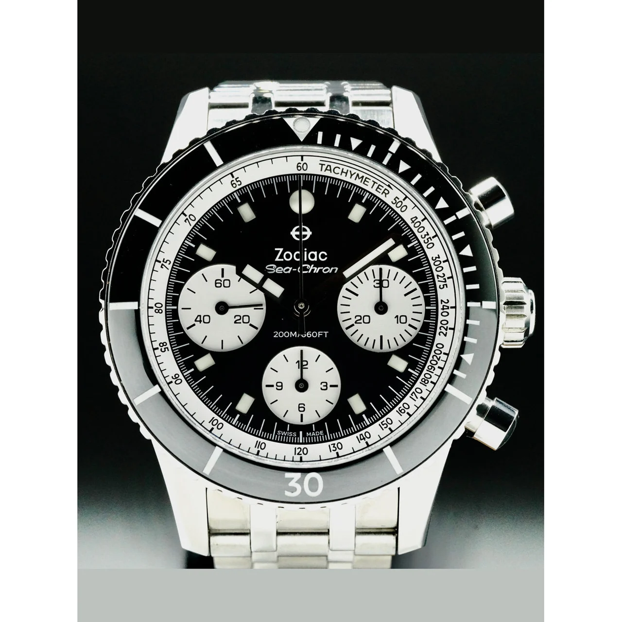Zodiac Sea-Chron Black 210000042769 42 mm kol saati