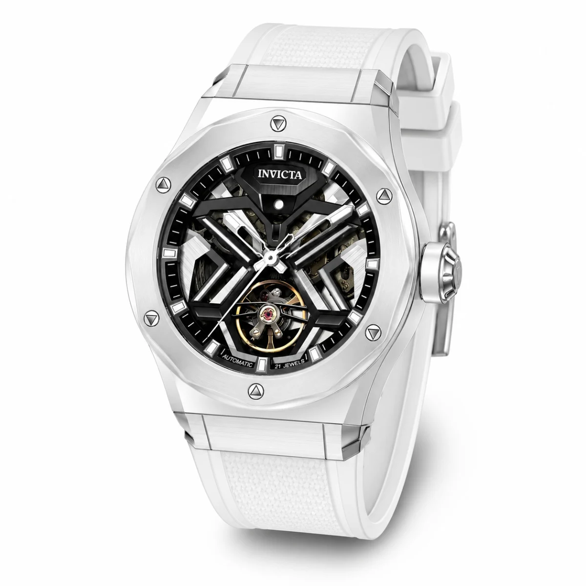 Invicta Celestial Orbitha Automatic Watch - 45mm. White with Interchangeable Strap (70105) 45 mm kol saati
