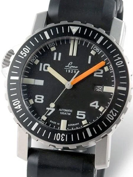 Laco Squad Ocean 1000 Meter Dive Watch with Sapphire Crystal and Helium Release Valve #861704 45 mm kol saati