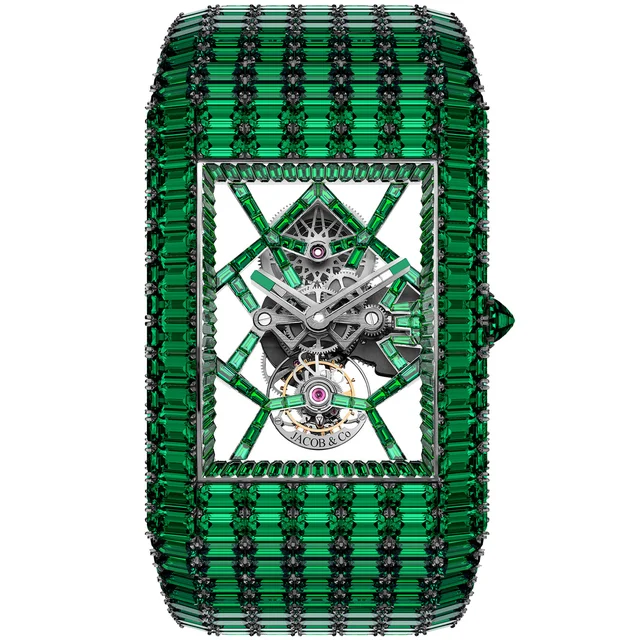 Jacob & Co. Jacob & Co. Billionaire III Emeralds White Gold on Bracelet BL115.30.AA.UA.A30