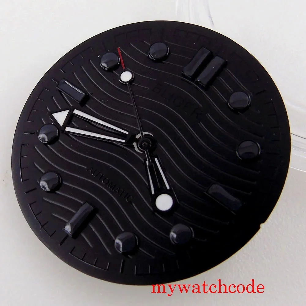 Tandorio Black Sterile Top Quality Watch Dial Hands For NH35 MIYOTA 8215 821A Movement Parts 14:200025551#only hand;200000046:201720836#For NH35 31 mm kol saati