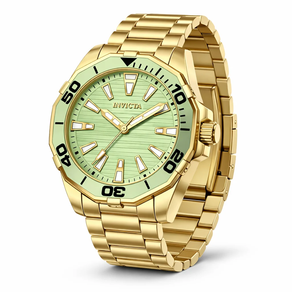 Invicta Diver Meridian Watch - 46mm. Gold (69240) 46 mm kol saati
