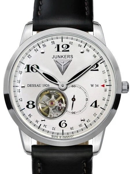 Junkers Dessau 1926 Flatline Automatic, Open-Heart Dress Watch #6360-4 kol saati