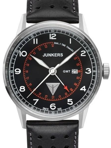 Junkers Series, 42mm Quartz GMT Dual Time Watch #6946-2 42 mm kol saati
