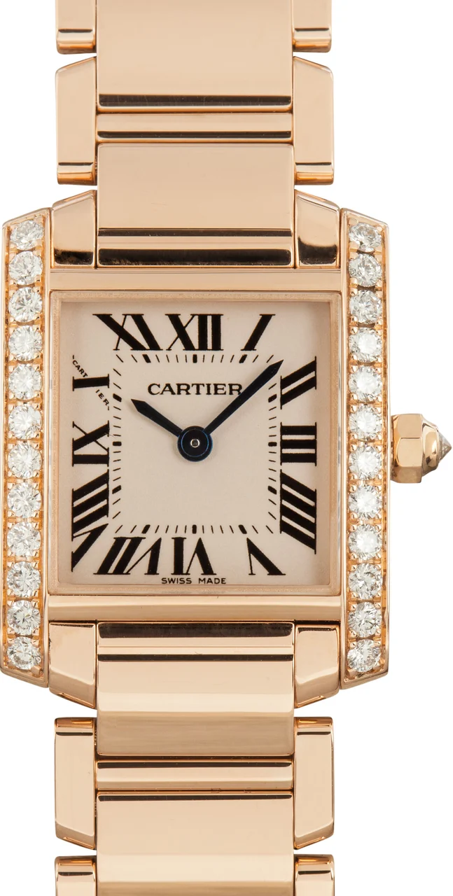 Cartier Tank Francaise Watch 18k Rose Gold WJTA0022 25.23 mm kol saati