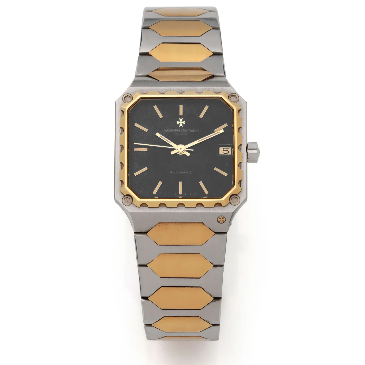 Vacheron Constantin Ref. 46004-411, self-winding, centre-seconds, date; “222”; stainless steel and 18K yellow gold kol saati