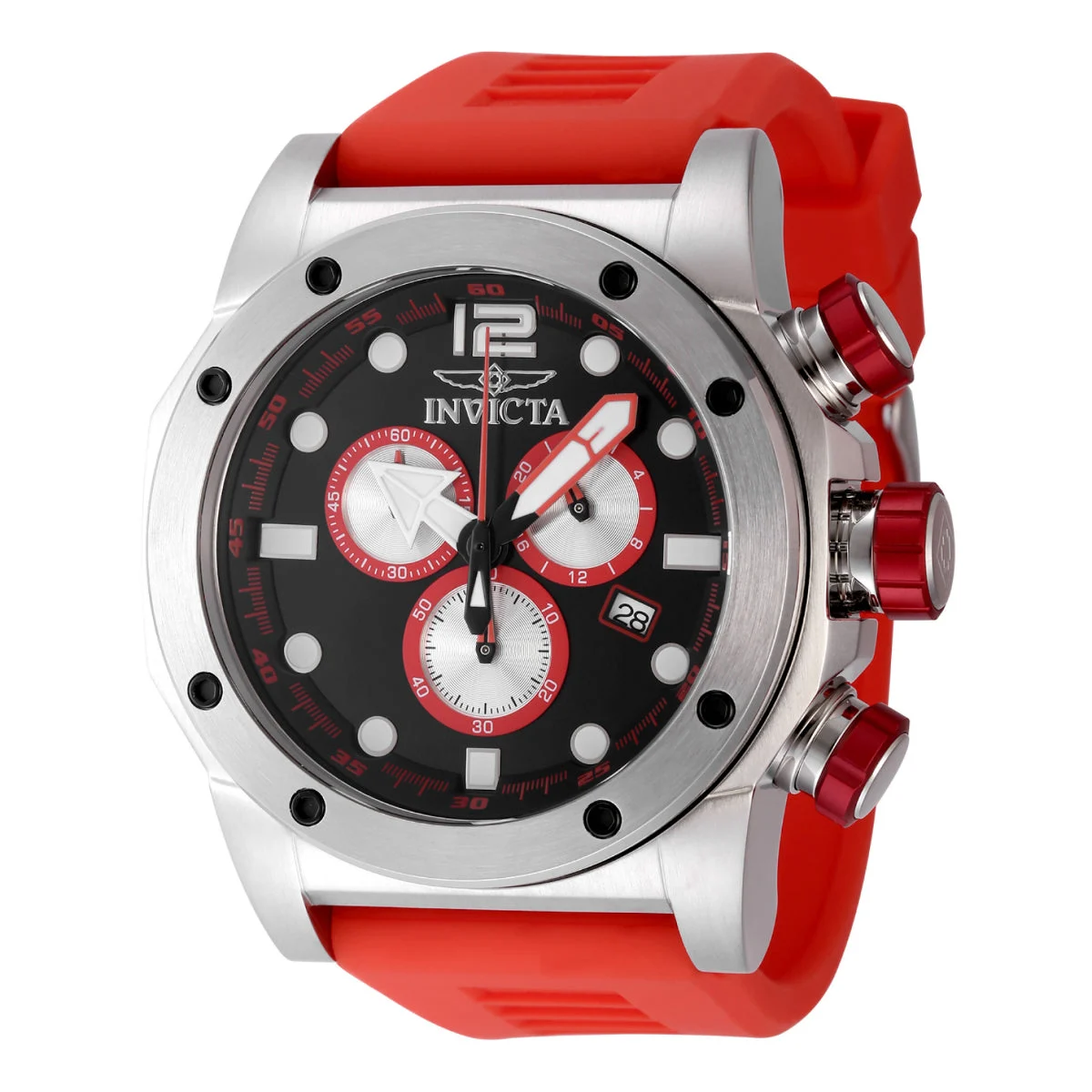 Invicta Sea Hunter Gen IV Watch - 52mm. Red (48977) 52 mm kol saati