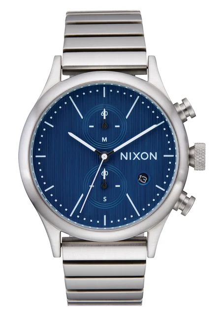 Nixon US Station Chrono - Silver / Indigo A1162-5246-00 kol saati