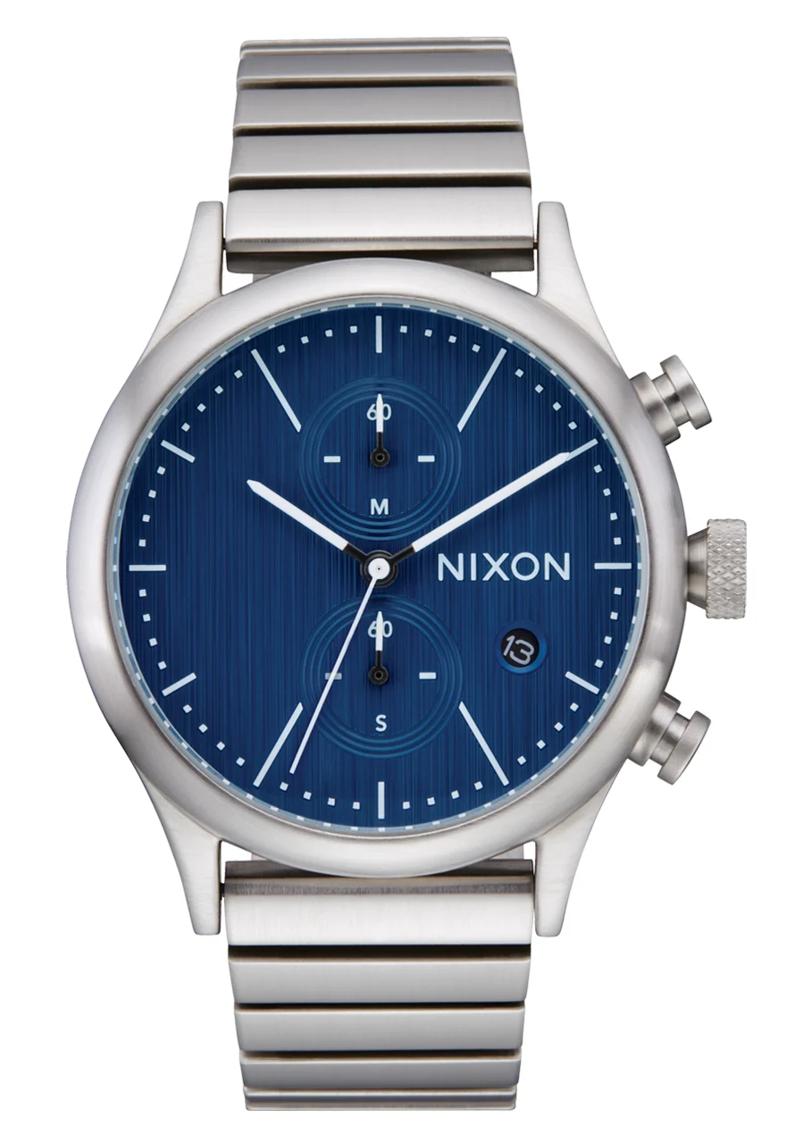 Nixon US Station Chrono - Silver / Indigo A1162-5246-00 41 mm kol saati
