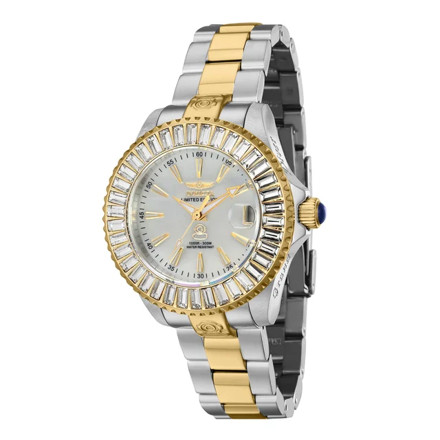 Invicta Pro Diver Luvior Automatic Watch w/ Mother of Pearl Dial - 38mm, Gold, Steel (4432