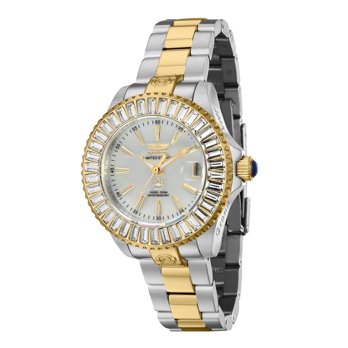 Invicta Pro Diver Luvior Automatic Watch w/ Mother of Pearl Dial - 38mm, Gold, Steel (44320) 38 mm kol saati