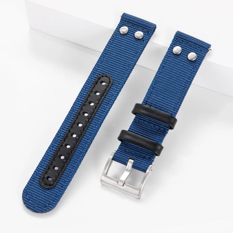 Cronos Watch Store Soft Nylon Canvas Strap Watchband D款绿-12 kol saati