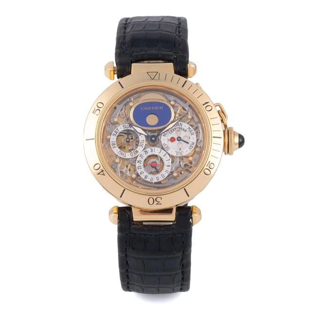 Cartier CARTIER REF 2000, PASHA, PERPETUAL CALENDAR, TOURBILLON, SKELETON DIAL, YELLOW GOL