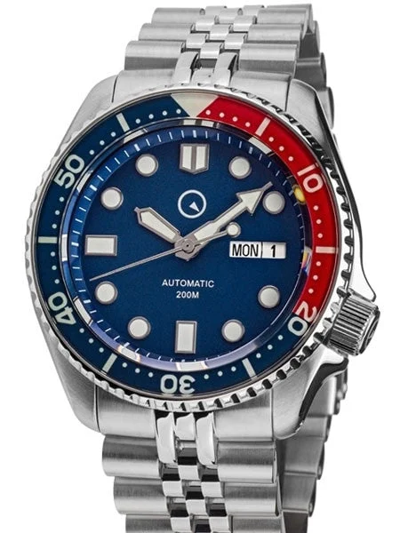 Islander Automatic Dive Watch with Solid-Link Bracelet, AR Sapphire Crystal, and Luminous