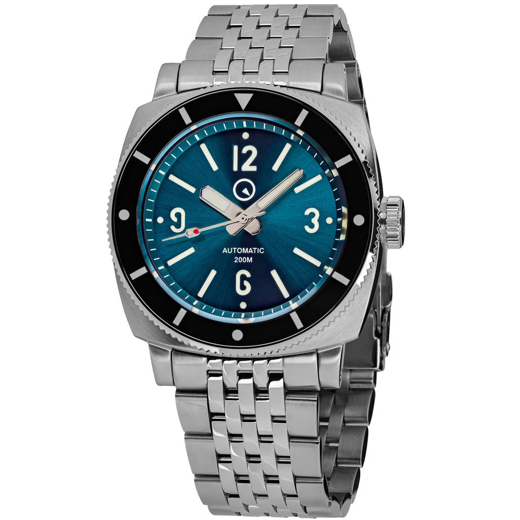 Islander Blue-Green Sandwich Dial Automatic Dive Watch with AR Sapphire Crystal, and Luminous Ceramic Bezel Insert #ISL-79 49.5 mm kol saati