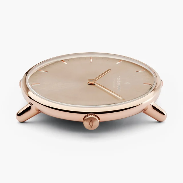 Nordgreen Native 28mm - Rose Gold - Latte Sunray Dial WATCHNR28RGLS kol saati