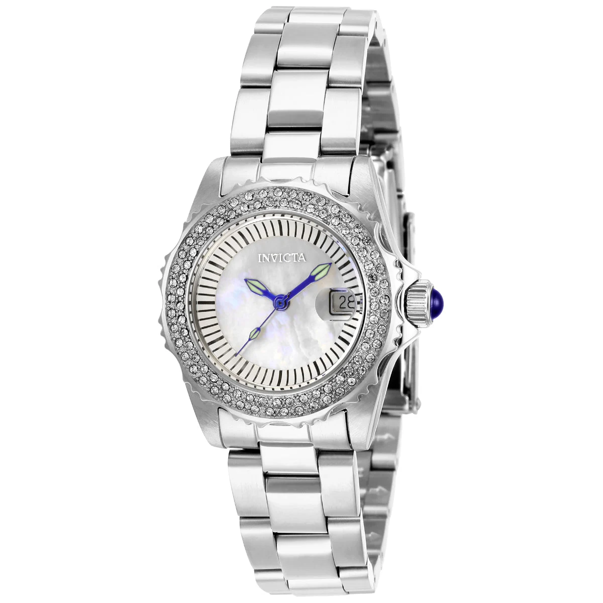 Invicta Angel Swiss Ronda 585 Caliber Watch w/ Mother of Pearl Dial - 30mm, Steel (28442) 30 mm kol saati
