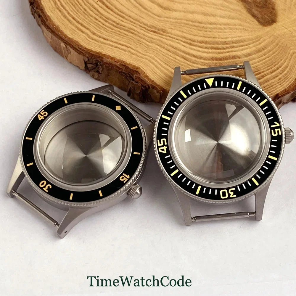 Tandorio Fifty FATHOMS Watch Case Fit NH34 NH35 NH36 NH38 NH70 NH72 ETA2824 PT5000 SW200 Double Bow Sapphire Crystal 20BAR Sandblasted 14:347#6-Only the Case;200000046:201720836#for NH35 NH36 40 mm kol saati