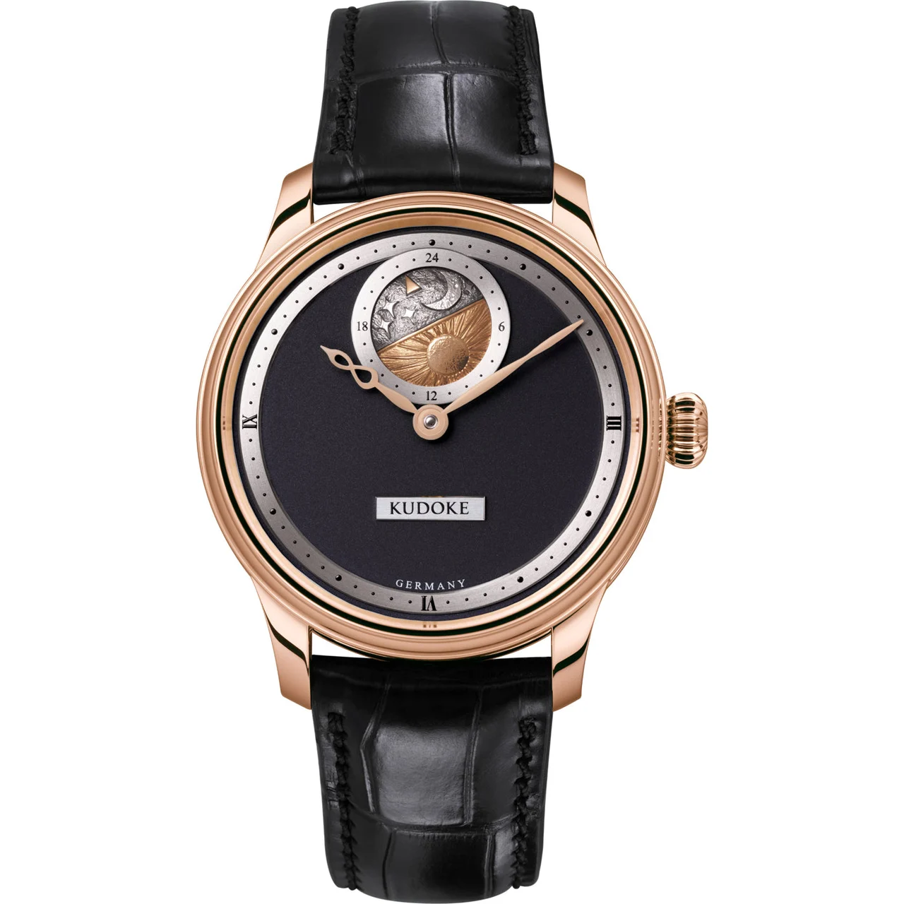 Kudoke Black Dial Rose Gold kudoke-2-black-rg kol saati