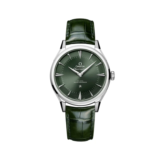 OMEGA Constellation Observatory 39.4mm - Green on Leather Strap O14013392110001 kol saati