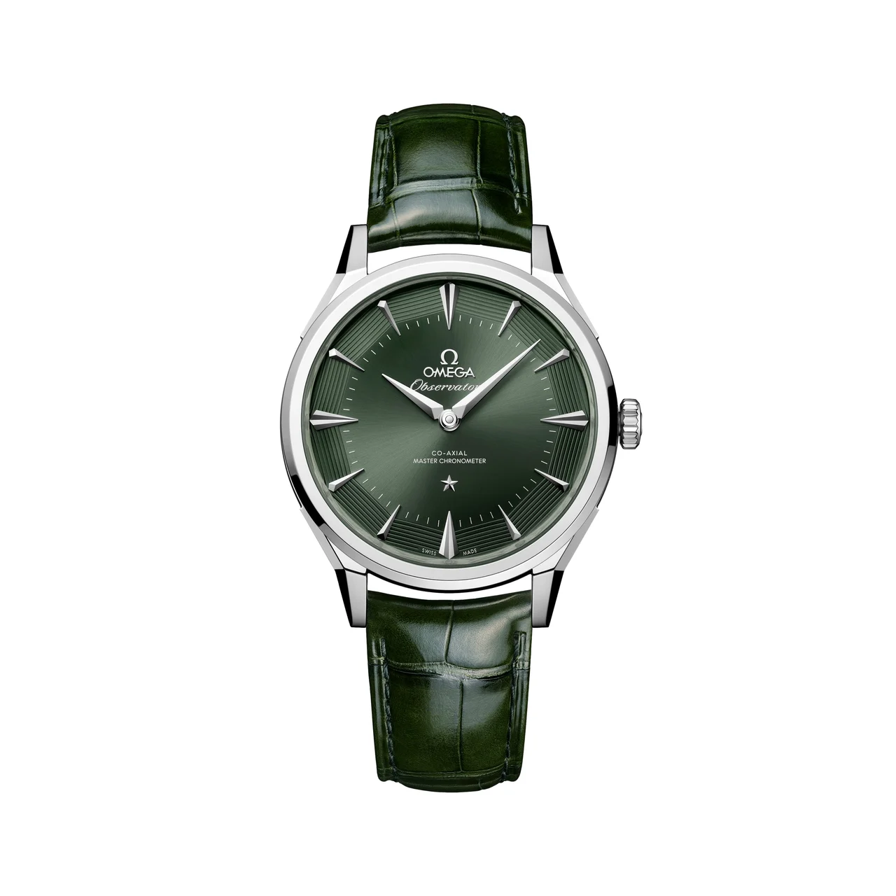 OMEGA Constellation Observatory 39.4mm - Green on Leather Strap O14013392110001 39.4 mm kol saati