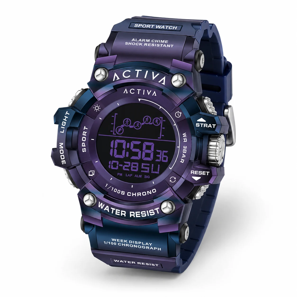 Activa Summit X Invicta Digital Watch - 50mm. Iridescent, Purple (ACW8082-020) 50 mm kol saati