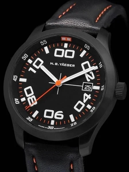 NB Yaeger Swiss Automatic Pilot Watch with Sapphire Crystal #DELTA-PVD-C2 40 mm kol saati