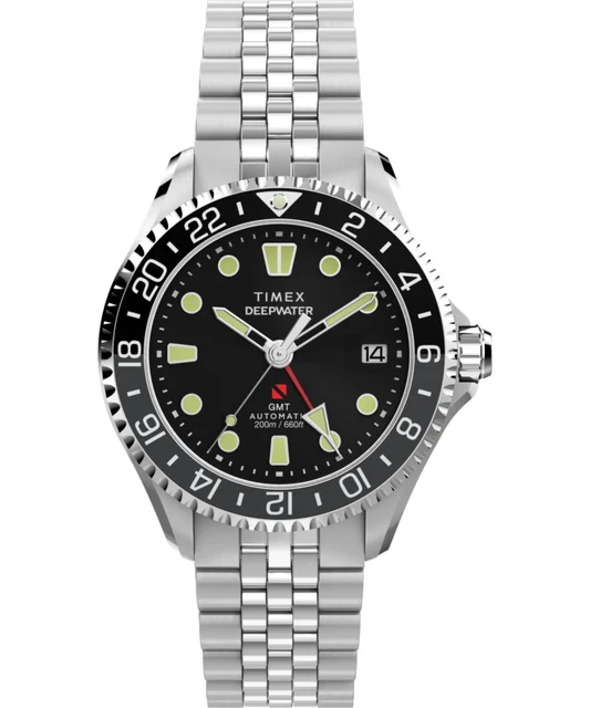 Timex Deepwater Meridian 200 Automatic GMT 42mm Stainless Steel Bracelet Watch TW2Y63900 k