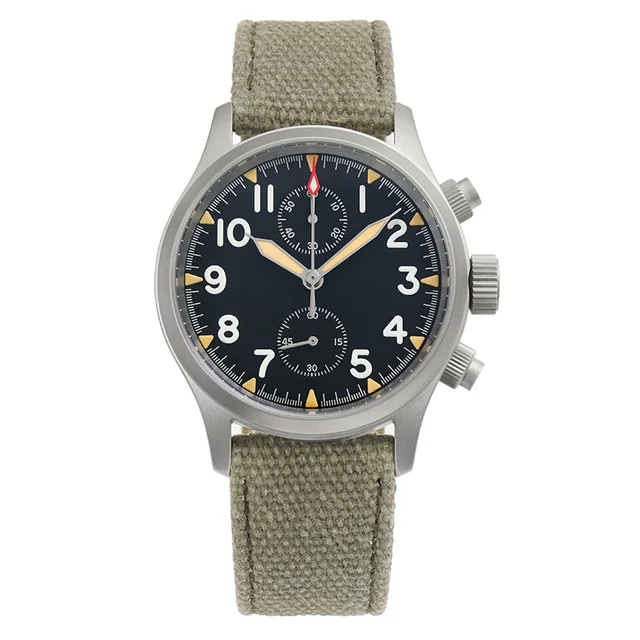 MILITADO Retro VK61 Quartz Chronograph Watch 二手代发-Shelley-,138 kol saati