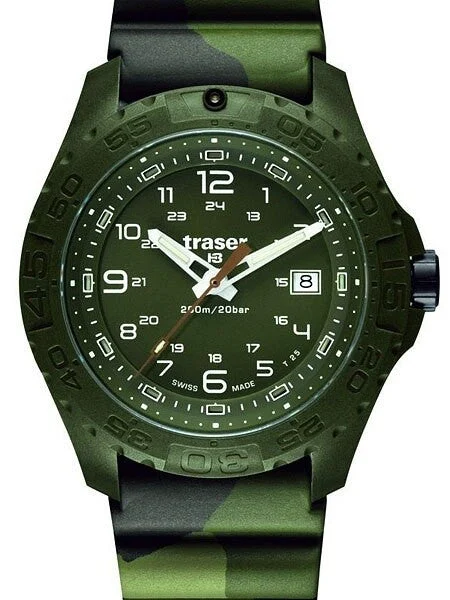 Traser Soldier Military Camouflage Watch with Green Tritium Illumination and Sapphire Crys
