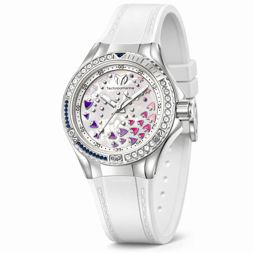 Technomarine Cruise Dream Watch w/ Mother of Pearl Dial - 40mm. Purple. White (TM-125003) 40 mm kol saati