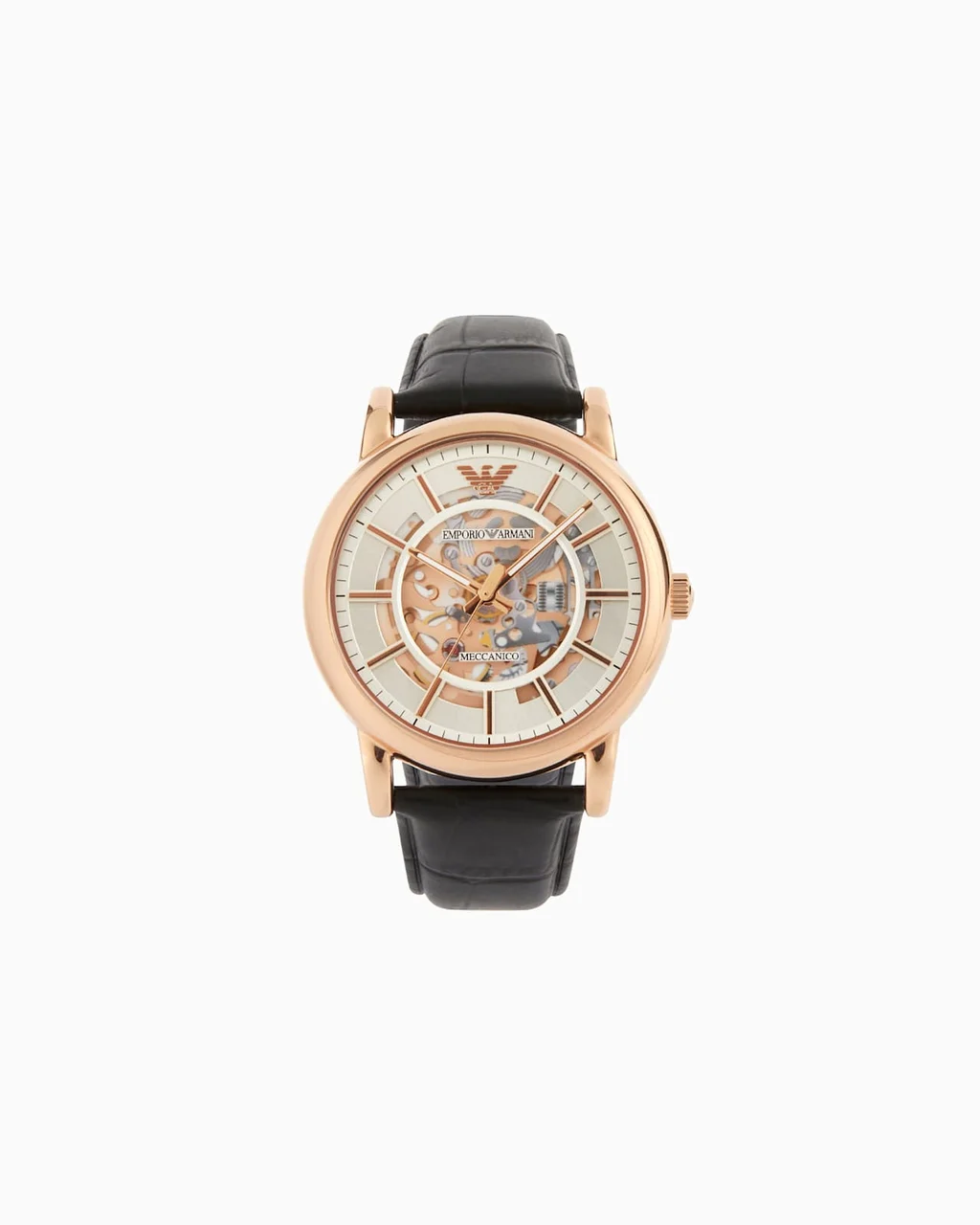 Emporio Armani Automatic Black Leather Watch AR60007 43 mm kol saati