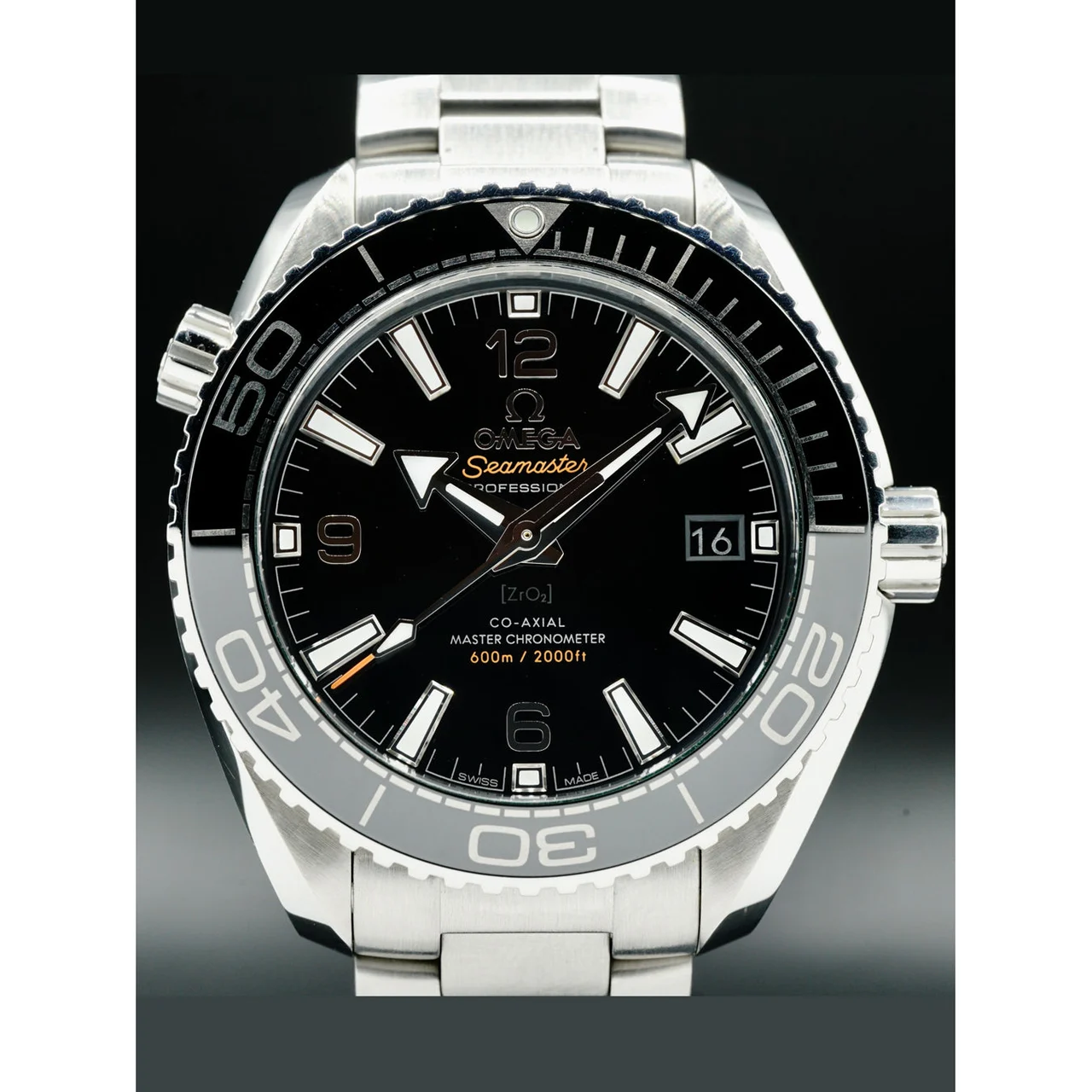 OMEGA Planet Ocean Co-Axial Master Chronometer 39.5mm Black Dial on Bracelet 210000068784 39.5 mm kol saati