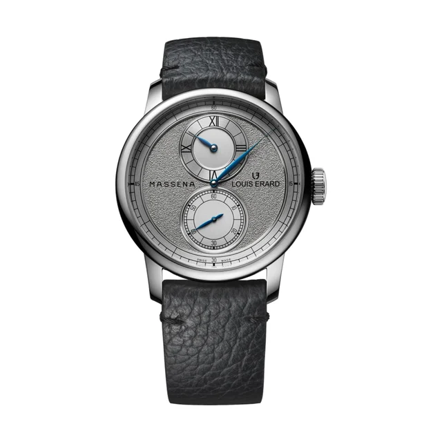 Louis Erard Regulateur x Massena LAB 42mm - Silver on Leather Strap 85237AA76.BVA103 kol s