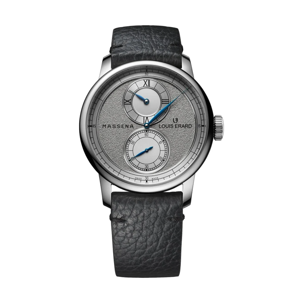 Louis Erard Regulateur x Massena LAB 42mm - Silver on Leather Strap 85237AA76.BVA103 42 mm kol saati