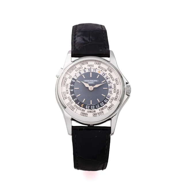 Patek Philippe World Time Watch, Two Tone Dial, Platinum 950 5110P-001 kol saati
