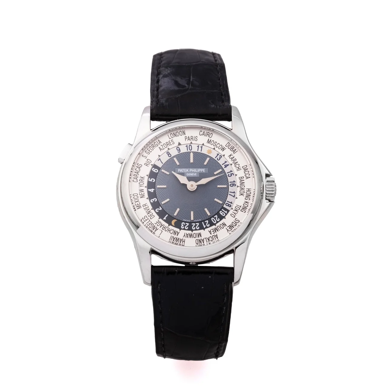 Patek Philippe World Time Watch, Two Tone Dial, Platinum 950 5110P-001 kol saati