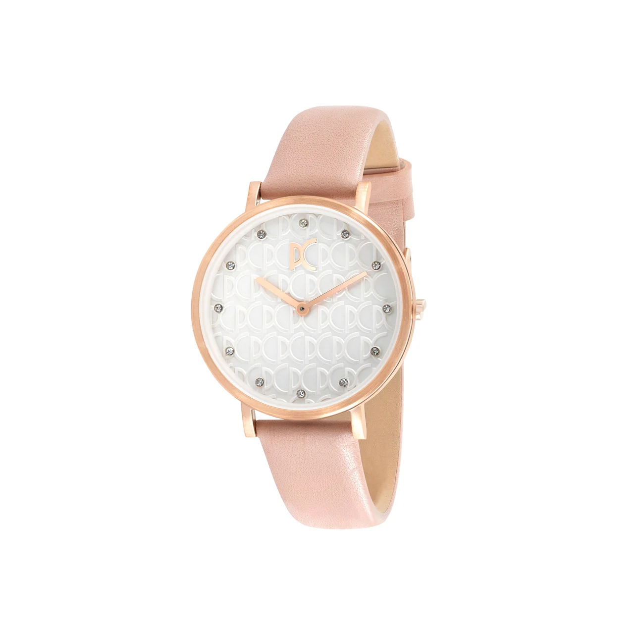 BONNE NOUVELLE WOMENS Bonne Nouvelle with PC Monogram White Dial and Pink Leather Strap CBN.3055 36 mm kol saati