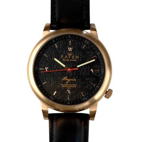 Fatehwatches Hagia Rose-Gold Black kol saati