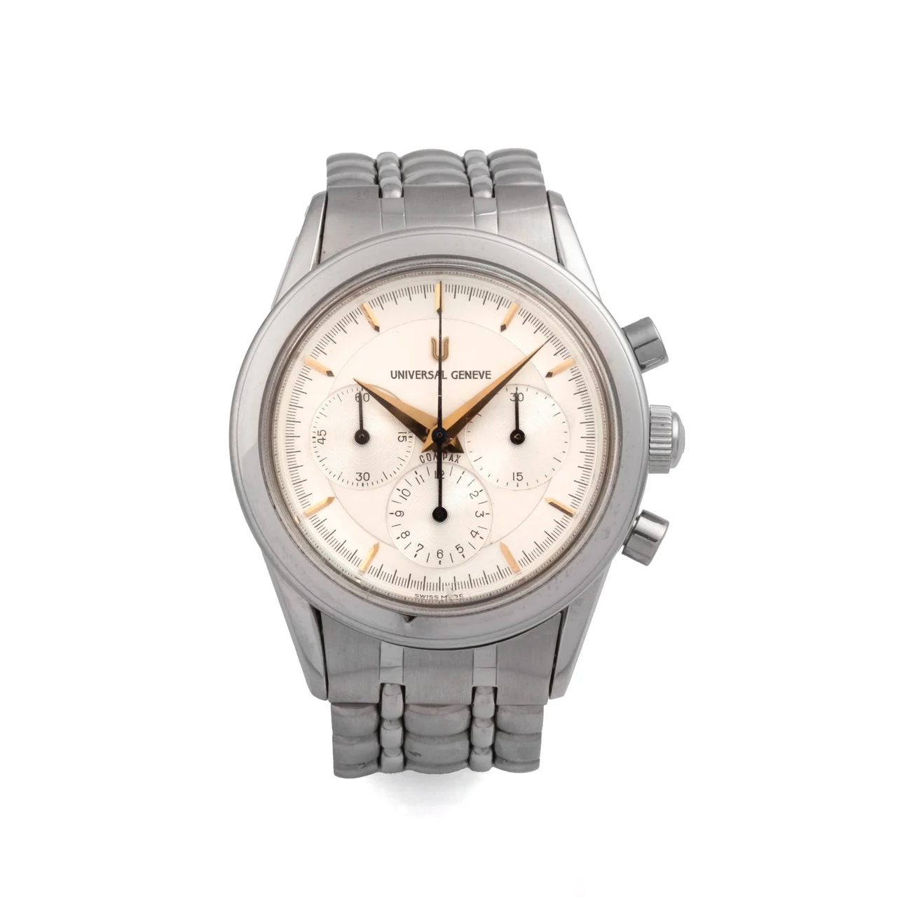 Universal UNIVERSAL, REF. 884.480, COMPAX CHRONOGRAPH, ORIGINAL WARRANTY, STEEL kol saati
