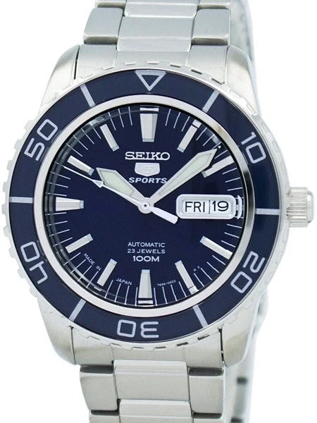 Seiko Sports 5, 23-Jewel Automatic Watch with Day and Date Window #SNZH53J1 41 mm kol saati