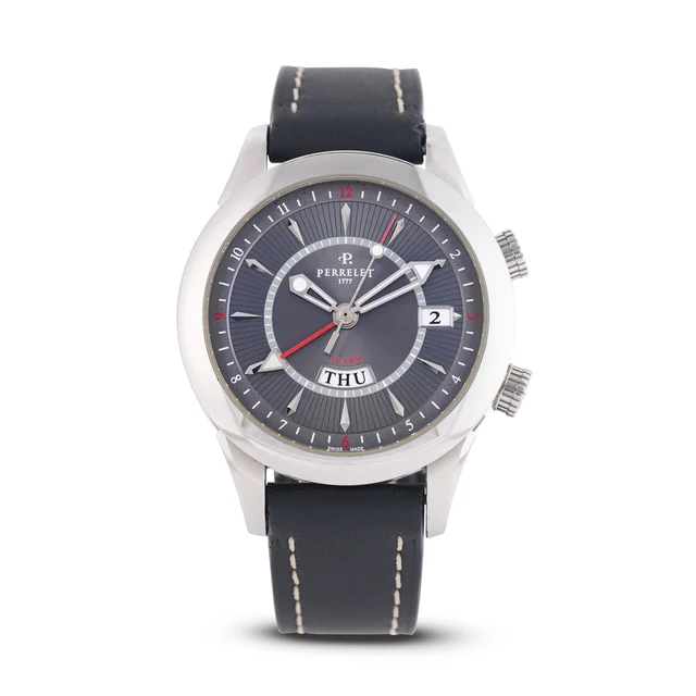 Perrelet PERRELET, REF. A1011/A0245, DAY, DATE, ALARM, STAINLESS STEEL kol saati