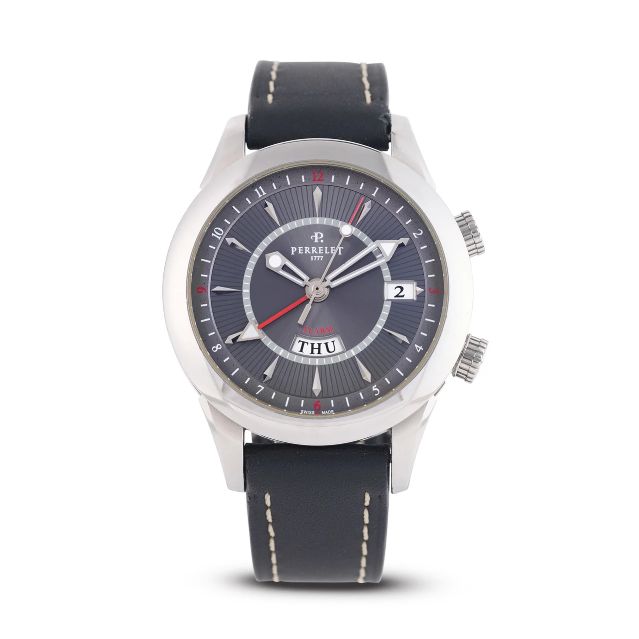 Perrelet PERRELET, REF. A1011/A0245, DAY, DATE, ALARM, STAINLESS STEEL kol saati