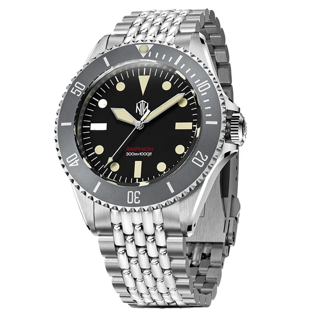 NTH Legends Series Amphion Commando Dive Watch without Date #WW-NTHL-ACKNB kol saati