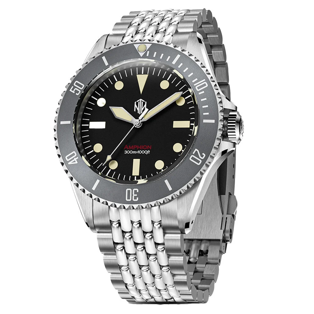 NTH Legends Series Amphion Commando Dive Watch without Date #WW-NTHL-ACKNB 48 mm kol saati