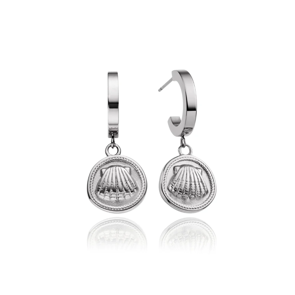 Default Scallop Coin Ohrring Silber PH-JE-1840 kol saati