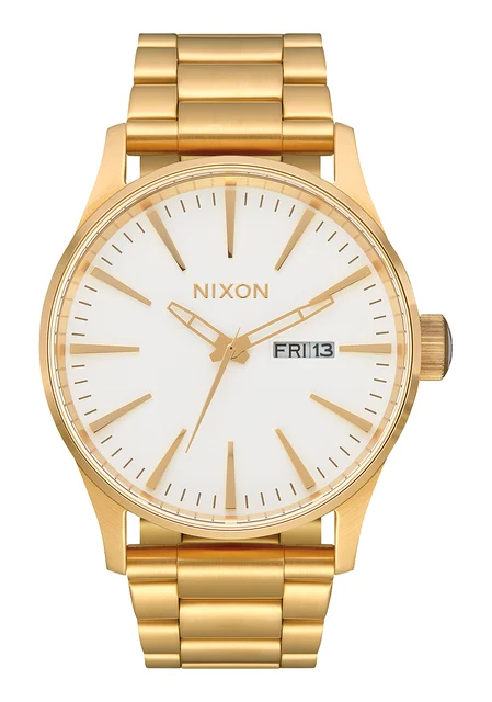 Nixon US Sentry Stainless Steel - Gold / White A356-508-00 kol saati