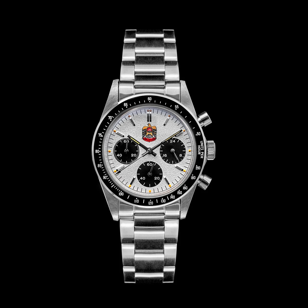 Heimdallr Thorn 37mm VK63 Vintage Chronograph Watch T010 西流T010-中东鹰- 白面黑圈 - K9矿物玻璃- 500 37 mm kol saati